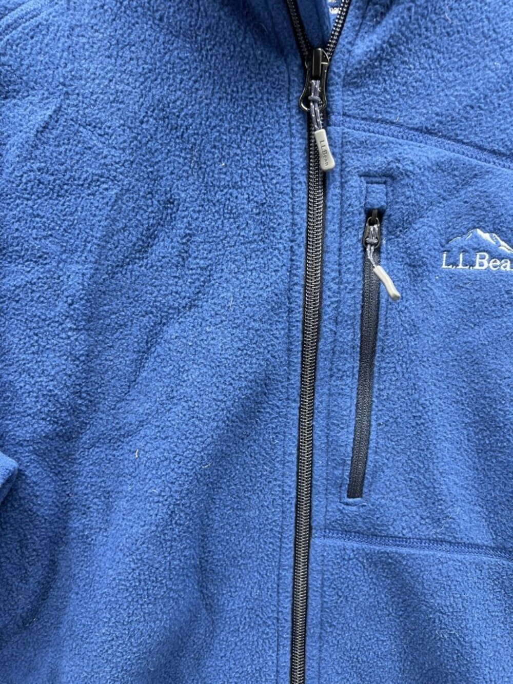 L.L.Bean Jacket Mens Medium Blue Mountain Trail Fleece Full Zip Outdoor Winter - Picture 2 of 11